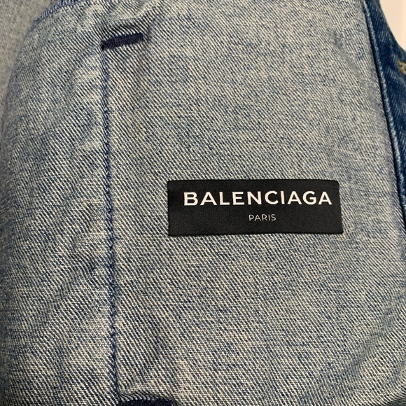 Balenciaga Campaign Logo Embroidered Denim Jacket - Picture 6 of 8